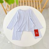  Bộ dài tay bé trai 95% sợi sồi Modal Ice Cool Áo Lá Homewear A245 mềm mướt mát lạnh, đồ dài mặc ngủ bé trai hình xe 
