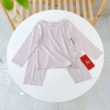  Bộ dài tay bé trai 95% sợi sồi Modal Ice Cool Áo Lá Homewear A245 mềm mướt mát lạnh, đồ dài mặc ngủ bé trai hình xe 