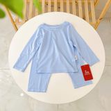  Bộ dài tay bé trai 95% sợi sồi Modal Ice Cool Áo Lá Homewear A245 mềm mướt mát lạnh, đồ dài mặc ngủ bé trai hình xe 