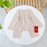 Bộ dài tay bé trai 95% sợi sồi Modal Ice Cool Áo Lá Homewear A245 mềm mướt mát lạnh, đồ dài mặc ngủ bé trai hình xe 