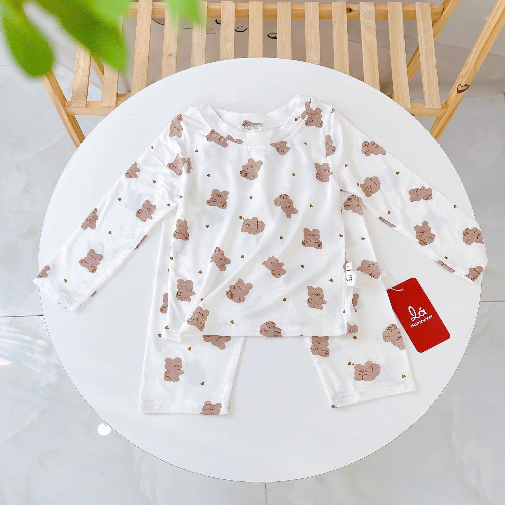  Bộ dài tay bé trai 95% sợi sồi Modal Ice Cool Áo Lá Homewear A245 mềm mướt mát lạnh, đồ dài mặc ngủ bé trai hình xe 