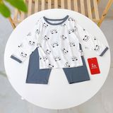  Bộ dài tay cho bé 95% sợi sồi Modal Ice Cool Áo Lá Homewear A248 mềm mát mùa hè, đồ ngủ dài tay bé trai bé gái 