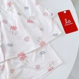  Bộ hè bé gái Tencel Lycra mỏng mát lạnh Lá Homewear A267, bộ cộc tay cho bé quần đùi babydoll kuromi melody 