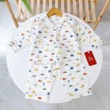  Pijama bé trai bé gái dài tay vải xô Áo Lá Homewear A014, đồ ngủ trẻ em size đại cotton nằm điều hòa bốn mùa 