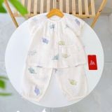  Bộ tay ngắn quần dài xô cotton Lá Homewear A339, đồ ngủ cộc tay bé gái quần bí dễ thương mềm mát 