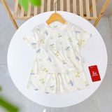  Bộ đùi bé trai Tencel Lycra mỏng mát lạnh Lá Homewear A268, bộ cộc tay cho bé mặc hè hình khủng long gấu trúc phi hành 