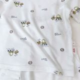  Bộ đùi bé trai Tencel Lycra mỏng mát lạnh Lá Homewear A268, bộ cộc tay cho bé mặc hè hình khủng long gấu trúc phi hành 