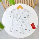  Bộ đùi bé trai Tencel Lycra mỏng mát lạnh Lá Homewear A268, bộ cộc tay cho bé mặc hè hình khủng long gấu trúc phi hành 