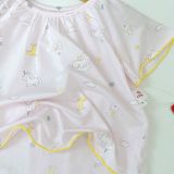  Bộ cộc tay bé gái Lá Homewear A395, bộ đùi cho bé gái vải tencel lycra mềm mỏng mát 