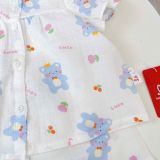  Bộ cộc tay bé gái xô cotton Lá Homewear A256 babydoll mặc hè mát, đồ bộ đùi cho bé dễ thương 