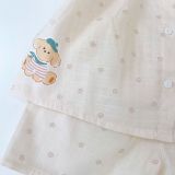  Bộ cộc tay bé gái xô cotton Lá Homewear A256 babydoll mặc hè mát, đồ bộ đùi cho bé dễ thương 