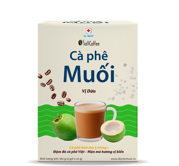 Cà Phê Muối Salt Coffee - Vị Dừa (Hộp 09 Gói x 20 Gr)