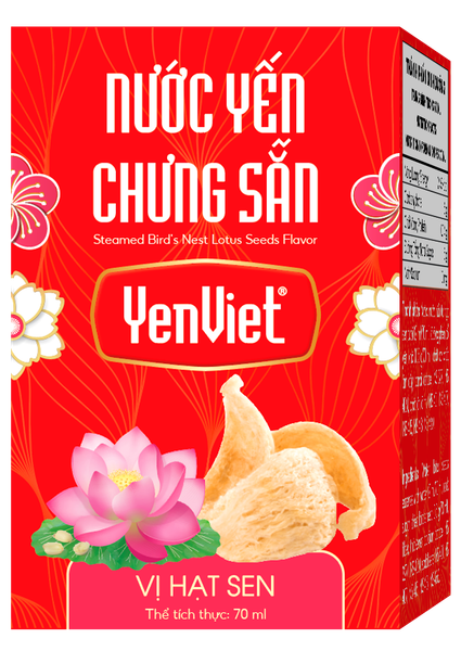 Nước Yến Chưng Sẵn vị Hạt Sen [Khay 06 lọ - 70ml]