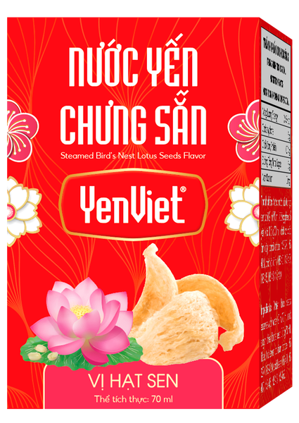 Nước Yến Chưng Sẵn Yến Việt Vị Hạt Sen [Hộp Quà Tặng 06 Lọ x 70ml]