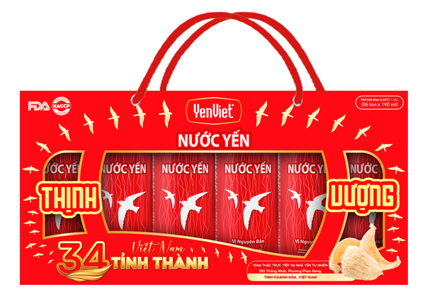 Nước Yến YenViet - Hộp Ngang (06 Lon x 190 ml)