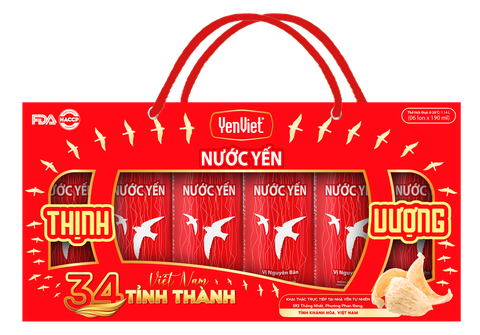 Nước Yến YenViet - Hộp Ngang (06 Lon x 190 ml)
