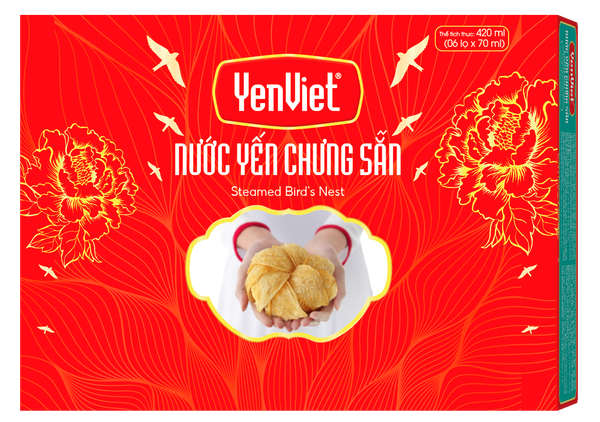 Nước Yến Chưng Sẵn Không Đường [Hộp Quà Tặng 06 Lọ x 70ml