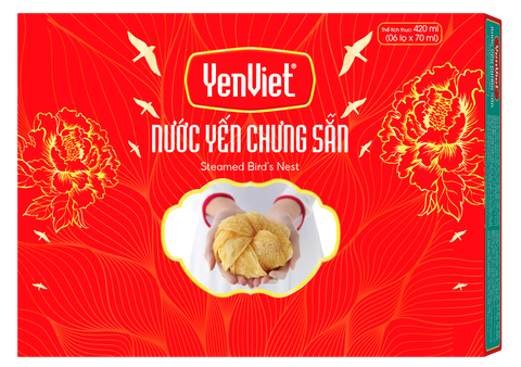 Nước Yến Chưng Sẵn Không Đường [Hộp Quà Tặng 06 Lọ x 70ml