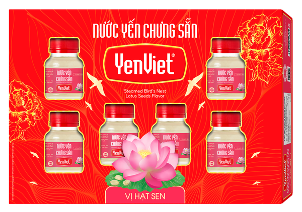 Nước Yến Chưng Sẵn Yến Việt Vị Hạt Sen [Hộp Quà Tặng 06 Lọ x 70ml]