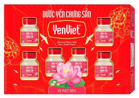 Nước Yến Chưng Sẵn Yến Việt Vị Hạt Sen [Hộp Quà Tặng 06 Lọ x 70ml]