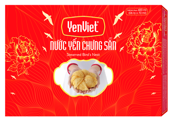 Nước Yến Chưng Sẵn Yến Việt Vị Hạt Sen [Hộp Quà Tặng 06 Lọ x 70ml]