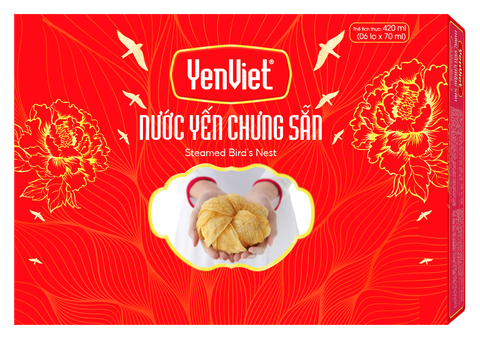 Nước Yến Chưng Sẵn Yến Việt Vị Hạt Sen [Hộp Quà Tặng 06 Lọ x 70ml]