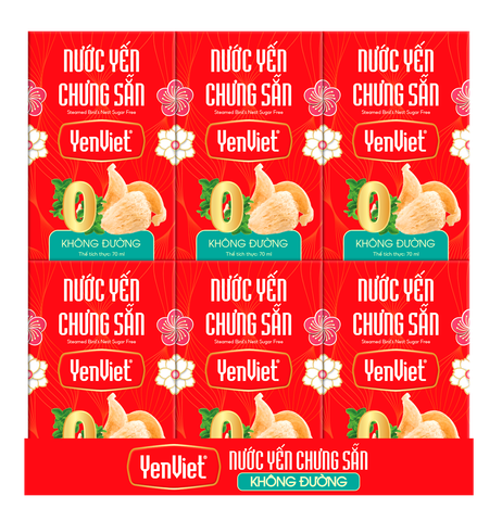Nước Yến Chưng Sẵn Không Đường [Khay 06 lọ - 70ml]