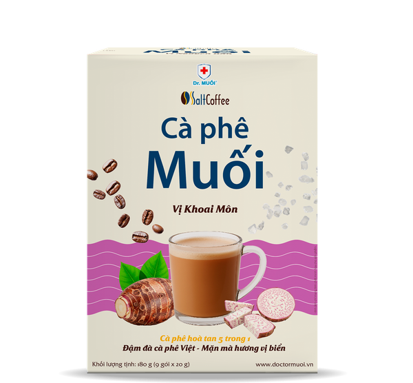 Cà Phê Muối Salt Coffee - Vị Khoai Môn (Hộp 09 Gói x 20gr)