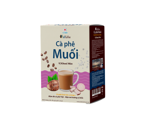 Cà Phê Muối Salt Coffee - Vị Khoai Môn (Hộp 09 Gói x 20gr)
