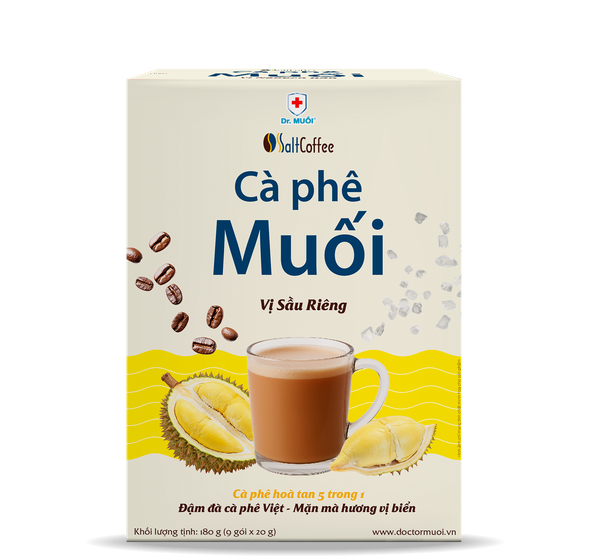 Cà Phê Muối Salt Coffee - Vị Sầu Riêng (Hộp 09 Gói x 20Gr)