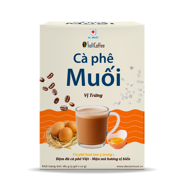 Cà Phê Muối Salt Coffee - Vị Trứng (Hộp 09 Gói x 20Gr)