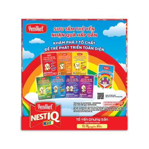 Tổ Yến Chưng Sẵn Trẻ Em Nest IQ Vị Nguyên Bản (18% Tổ Yến) [Khay 06 lọ - 70ml]