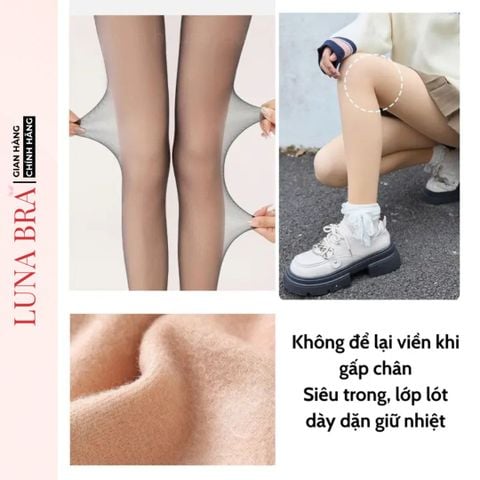Quần tất giữ nhiệt lót nỉ 2 lớp cao cấp Luna Bra - QTN001
