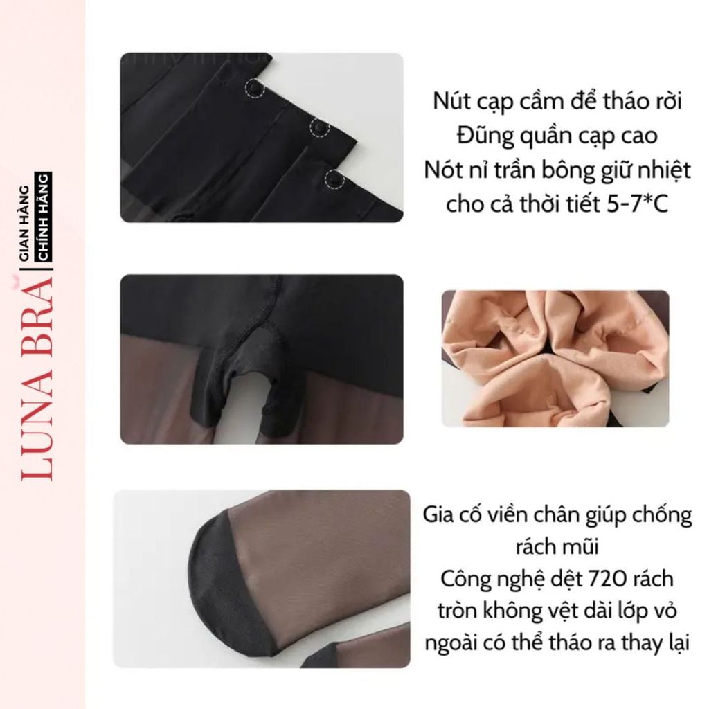 Quần tất giữ nhiệt lót nỉ 2 lớp cao cấp Luna Bra - QTN001