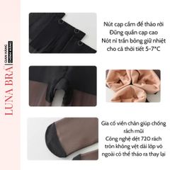 Quần tất giữ nhiệt lót nỉ 2 lớp cao cấp Luna Bra - QTN001