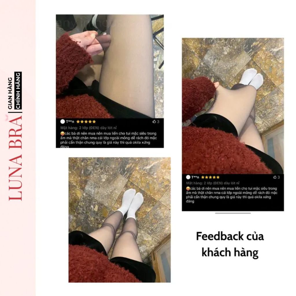Quần tất giữ nhiệt lót nỉ 2 lớp cao cấp Luna Bra - QTN001