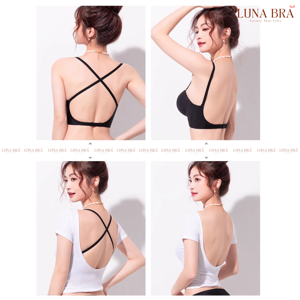 Áo lót cao cấp hở lưng chống tụt đệm 5cm Luna Bra -  Al031