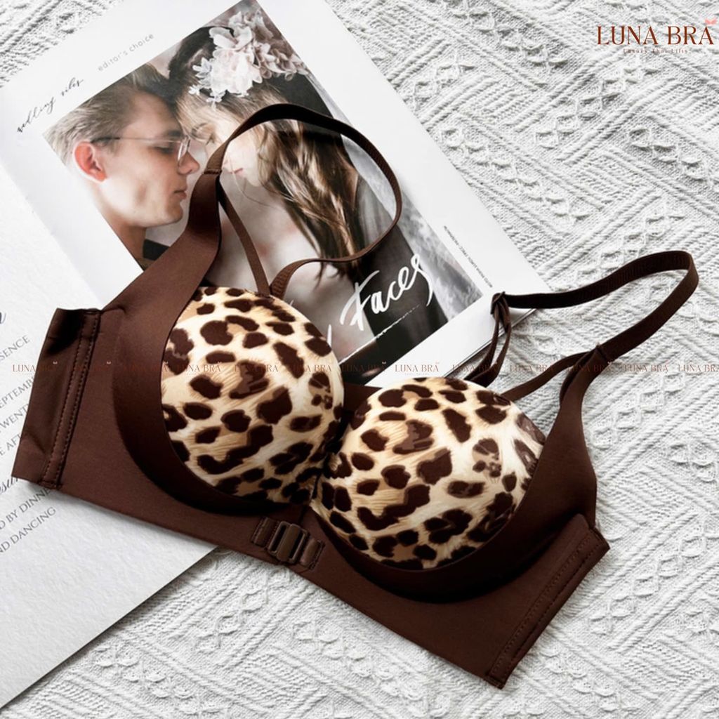 Áo lót Luna Bra Da Báo new 2025 cài trước sexy đệm bàn tay 1,5cm - Al041