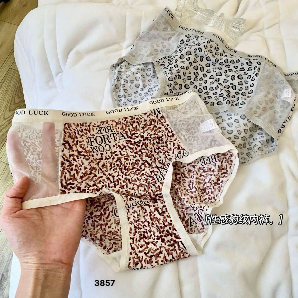 Set 5 quần chip cao cấp Luna Bra hoạ tiết da báo Good Luck mỏng nhẹ thoáng khí - QL015