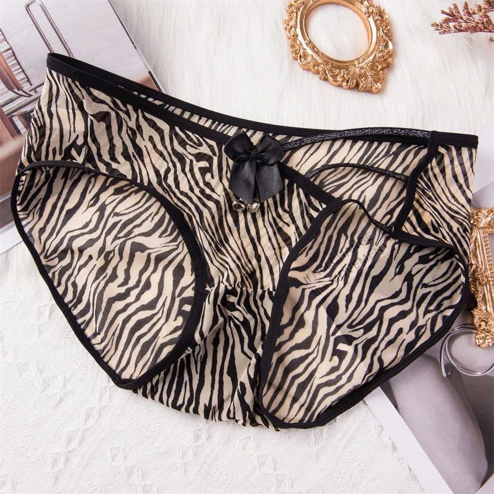 Set 5 Quần Lót cao cấp hoạ tiết da báo ren lưới mix nơ  -  Ql018