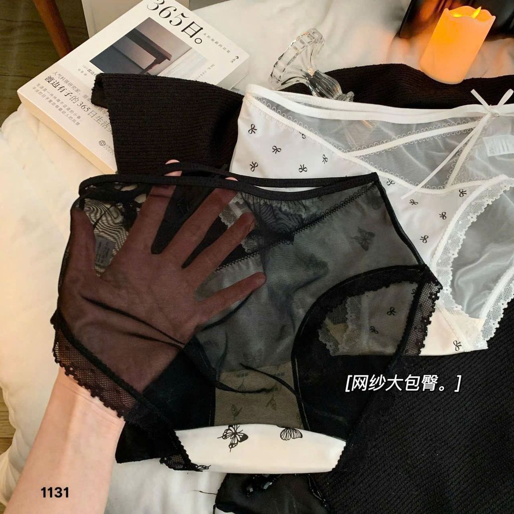 Set 5 Quần Lót Luna Bra QL017 Ren đính nơ mix lụa Satin cao cấp - Ql017