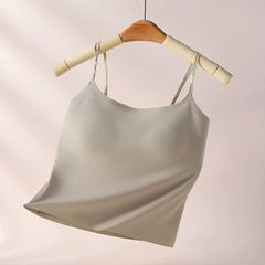 Áo hai dây đính cúc  su lanh cao cấp có sẵn mút nâng ngực 1cm - HD001