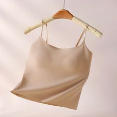 Áo hai dây đính cúc  su lanh cao cấp có sẵn mút nâng ngực 1cm - HD001