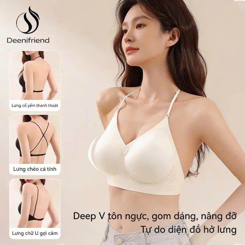 Áo lót Luna Bra đúc su cao cấp dây chéo, không gọng, hở lưng mút 1,5cm - Al059