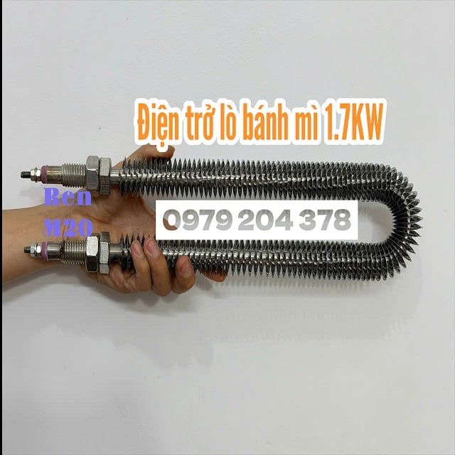 1.7KW Điện trở lò bánh mì U430mm phủ bì, cây to, cánh 32mm
