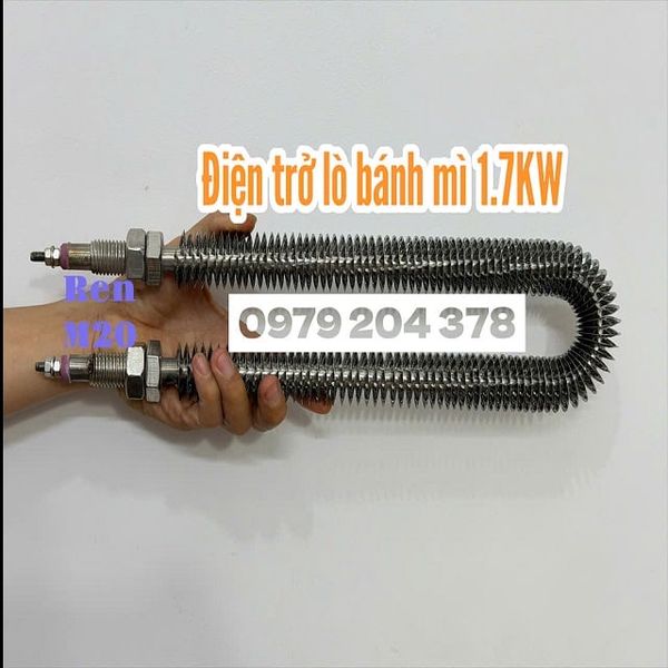  1.7KW Điện trở lò bánh mì U430mm phủ bì, cây to, cánh 32mm 