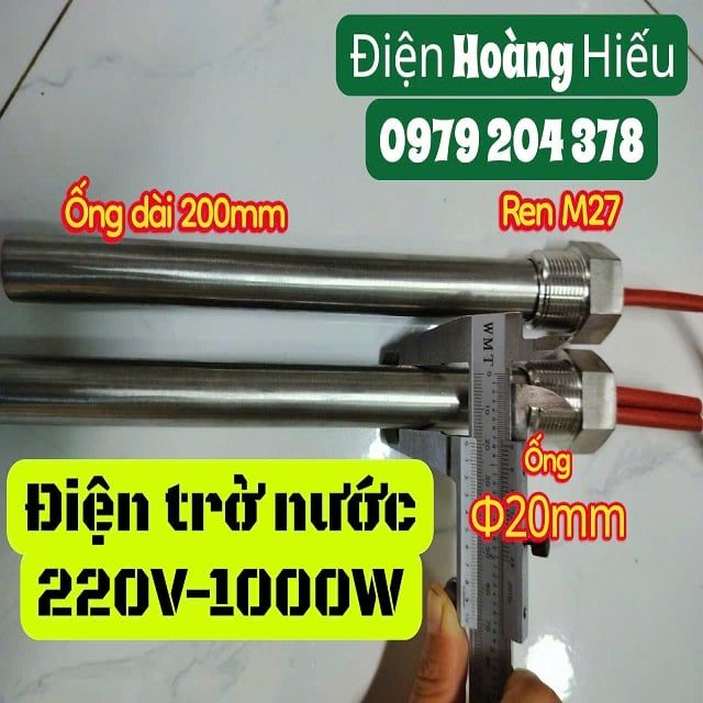 Ren M27, phi 20mm dài 200mm Điện trở đun nước 220V-1000W