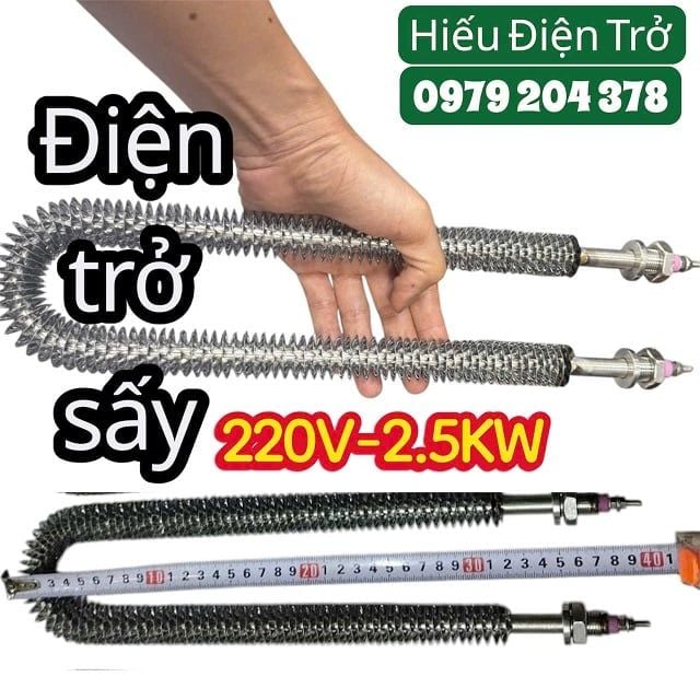 2.5KW-220V Điện trở sấy, thanh nhiệt, điện trở đốt nóng chữ U có cánh tản nhiệt