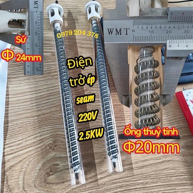 Điện trở sứ cho máy ép seam có ống thủy tinh