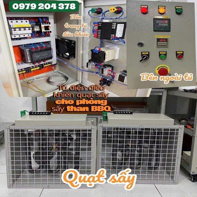 sấy than BBQ Tủ điện điều khiển phòng sấy 380V-15KW